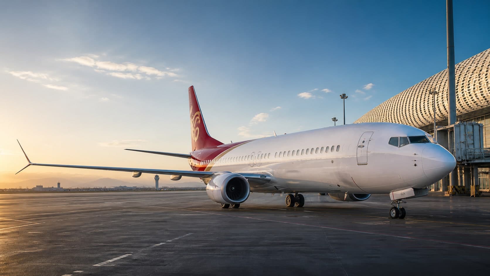 Shenzhen Airlines Boeing 737 at Shenzhen Bao'an International Airport